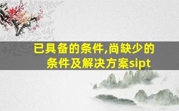 已具备的条件,尚缺少的条件及解决方案sipt