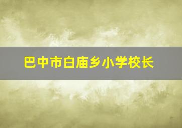 巴中市白庙乡小学校长