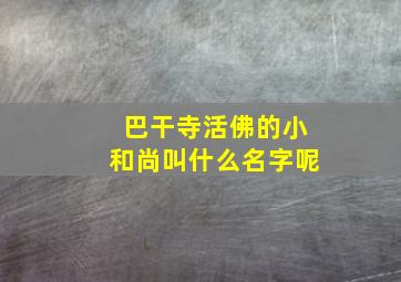 巴干寺活佛的小和尚叫什么名字呢