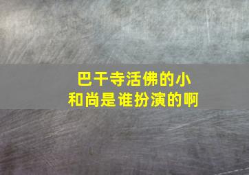 巴干寺活佛的小和尚是谁扮演的啊