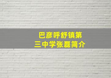 巴彦呼舒镇第三中学张磊简介