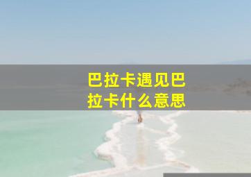 巴拉卡遇见巴拉卡什么意思