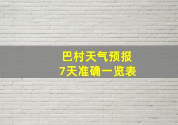 巴村天气预报7天准确一览表