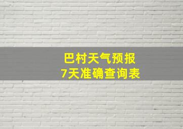 巴村天气预报7天准确查询表