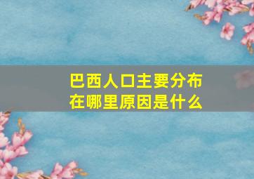 巴西人口主要分布在哪里原因是什么