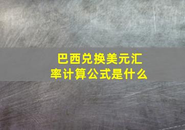 巴西兑换美元汇率计算公式是什么