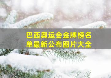 巴西奥运会金牌榜名单最新公布图片大全