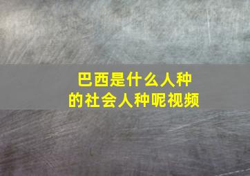 巴西是什么人种的社会人种呢视频