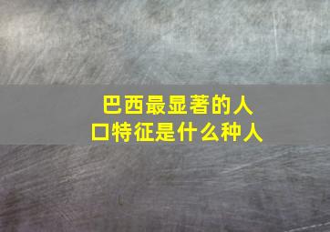 巴西最显著的人口特征是什么种人