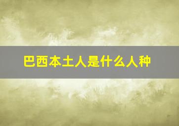 巴西本土人是什么人种