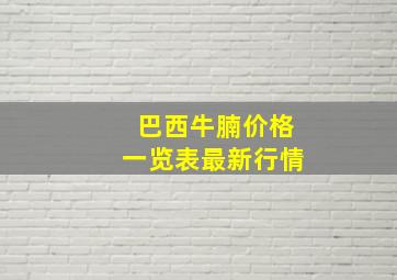 巴西牛腩价格一览表最新行情