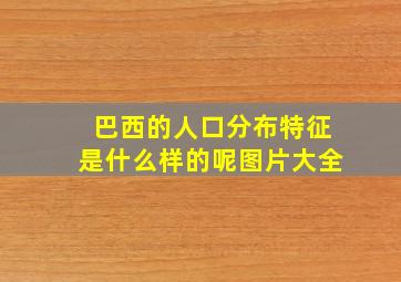 巴西的人口分布特征是什么样的呢图片大全