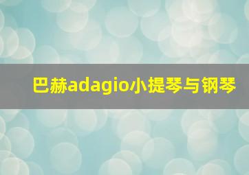 巴赫adagio小提琴与钢琴