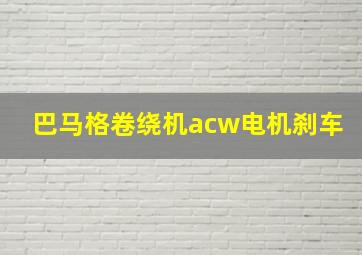 巴马格卷绕机acw电机刹车