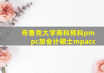 布鲁克大学商科预科pmpc加会计硕士mpacc