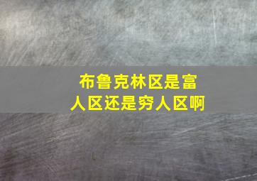 布鲁克林区是富人区还是穷人区啊