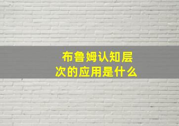 布鲁姆认知层次的应用是什么