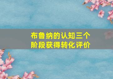 布鲁纳的认知三个阶段获得转化评价