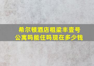 希尔顿酒店租梁丰壹号公寓吗能住吗现在多少钱