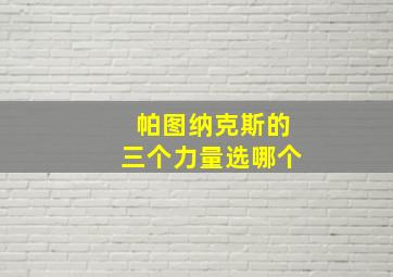 帕图纳克斯的三个力量选哪个