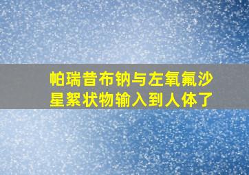 帕瑞昔布钠与左氧氟沙星絮状物输入到人体了