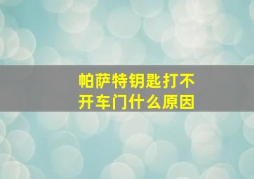 帕萨特钥匙打不开车门什么原因