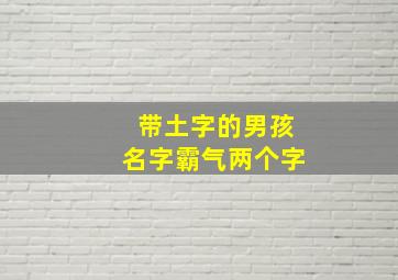 带土字的男孩名字霸气两个字