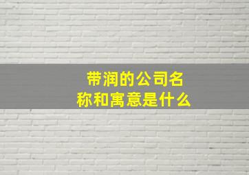 带润的公司名称和寓意是什么