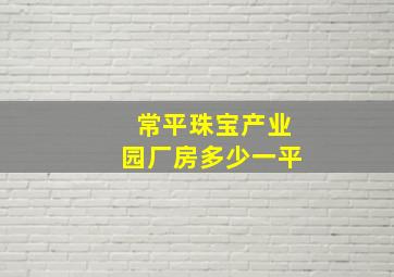 常平珠宝产业园厂房多少一平