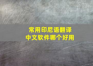 常用印尼语翻译中文软件哪个好用