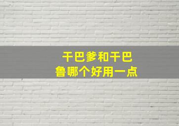 干巴爹和干巴鲁哪个好用一点