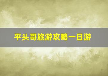 平头哥旅游攻略一日游