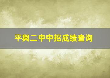 平舆二中中招成绩查询