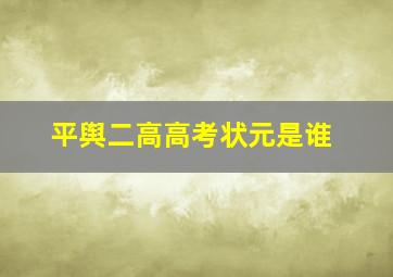 平舆二高高考状元是谁