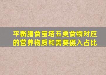 平衡膳食宝塔五类食物对应的营养物质和需要摄入占比