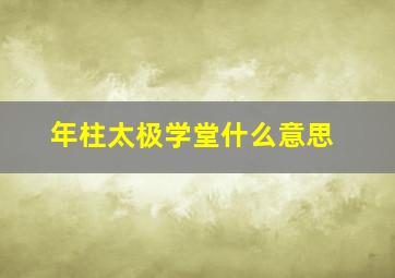 年柱太极学堂什么意思