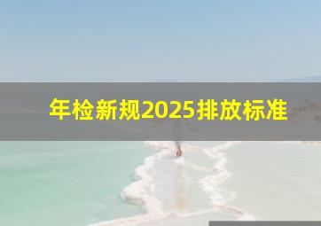 年检新规2025排放标准