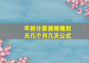 年龄计算器精确到天几个月几天公式