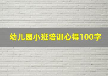 幼儿园小班培训心得100字