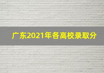 广东2021年各高校录取分