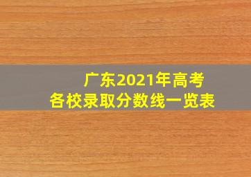 广东2021年高考各校录取分数线一览表