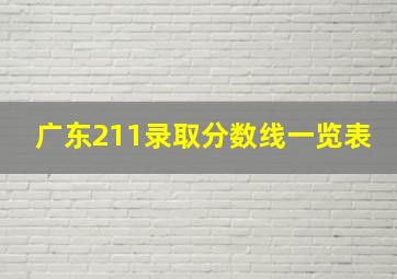 广东211录取分数线一览表