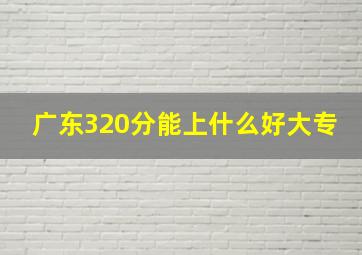 广东320分能上什么好大专