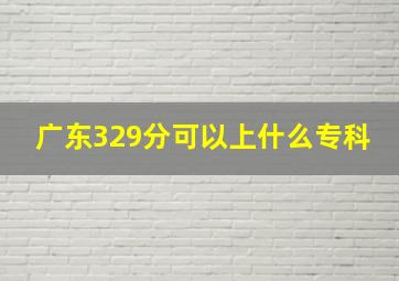 广东329分可以上什么专科