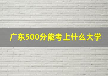 广东500分能考上什么大学