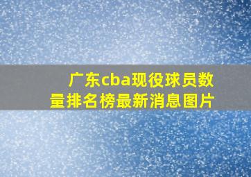 广东cba现役球员数量排名榜最新消息图片