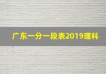 广东一分一段表2019理科