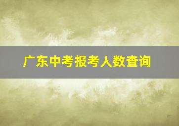 广东中考报考人数查询