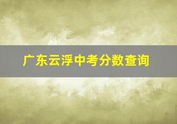 广东云浮中考分数查询