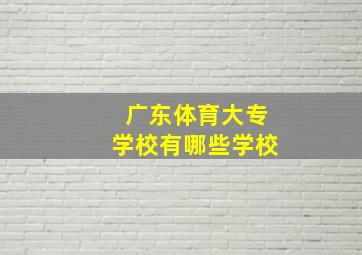 广东体育大专学校有哪些学校